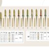 E-Flex Gold rotary file sizes and taper chart – full set of endodontic files