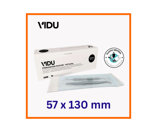 Self adhesive sterilization bags 57x130 mm dental instruments VIDU