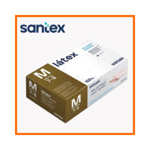 Santex powder-free white latex gloves box of 100